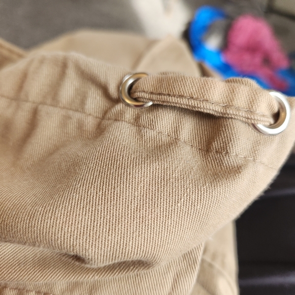 PrettyLittleThing Womens Drawstring Wide Leg Baggy Khaki Cargos Size 10 - Picture 14 of 16